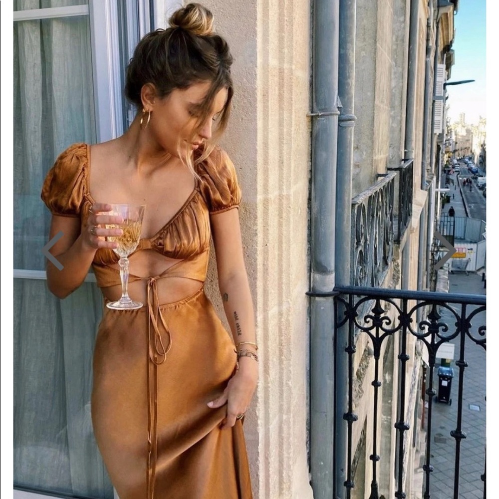 VRG GRL Au Revoir Bias Cut Maxi Dress